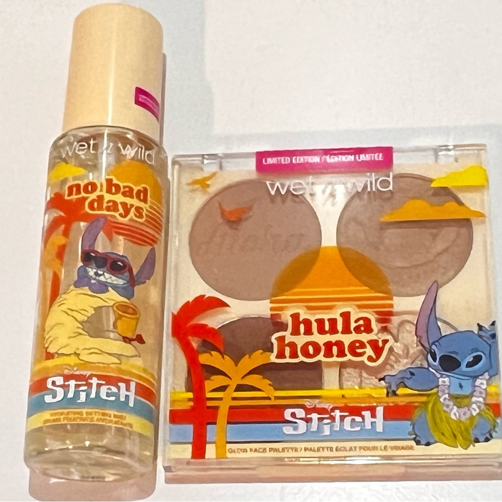 Wet n Wild Stitch No Bad Days Spray and Hula Honey Palette and Setting Spray